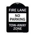 Signmission Fire Lane No Parking Tow-Away Zone Heavy-Gauge Aluminum Architectural Sign, 24" x 18", BW-1824-23992 A-DES-BW-1824-23992